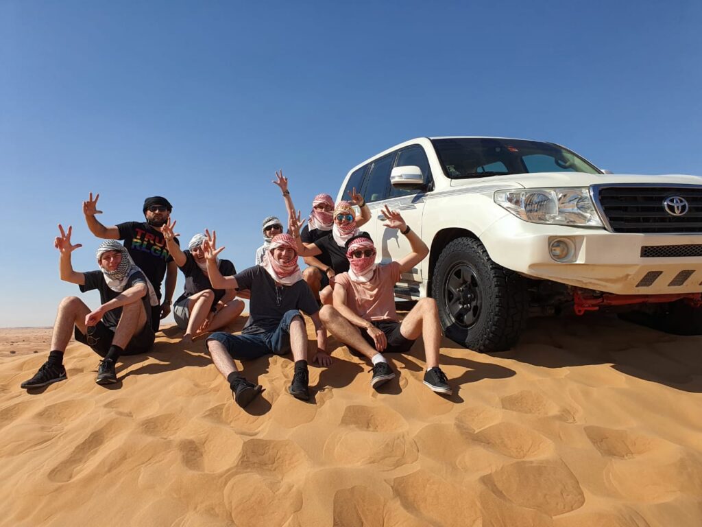 Luxury desert safari dubai group photo